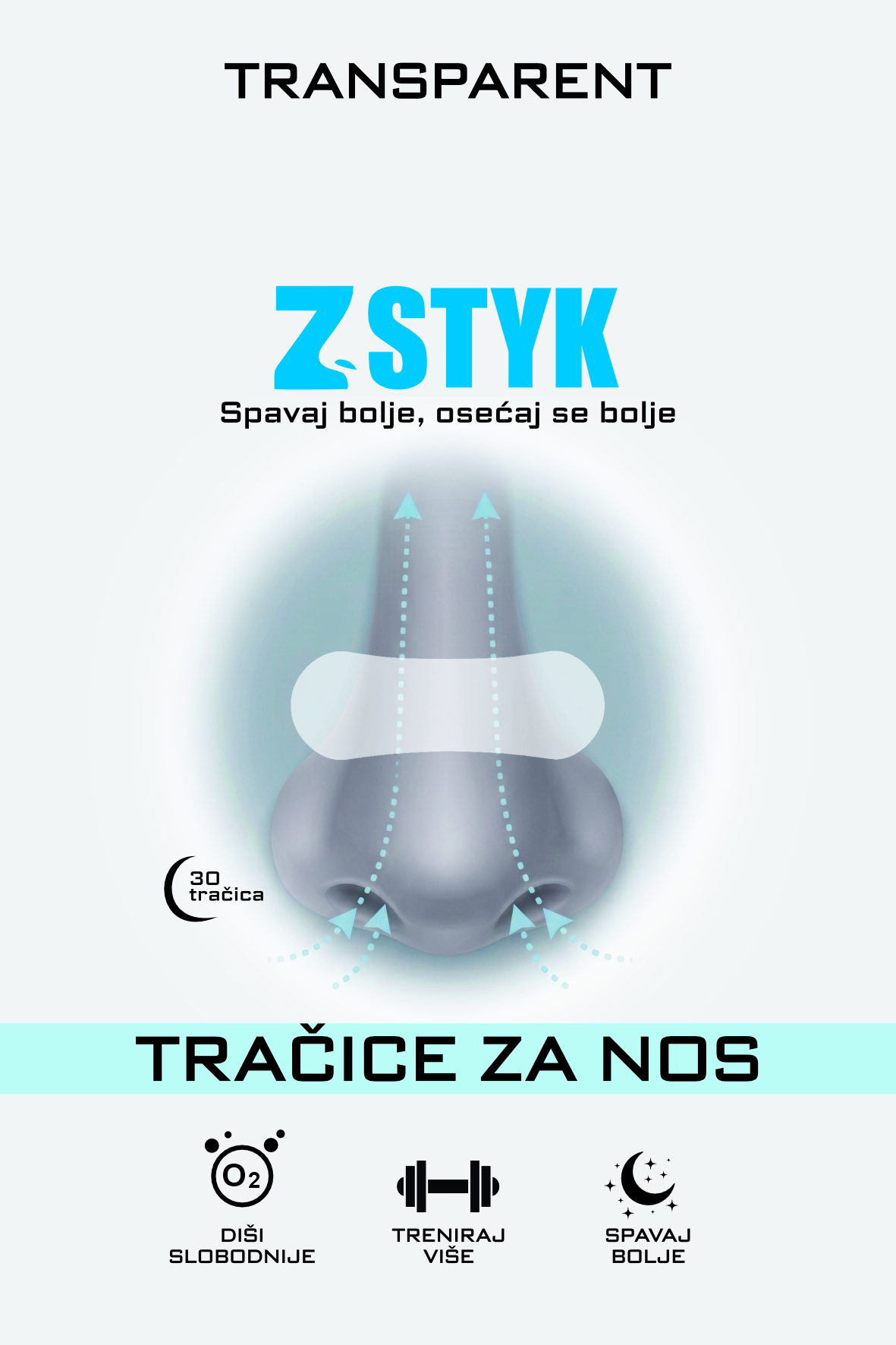 Z-STYK transparentne tračice za nos